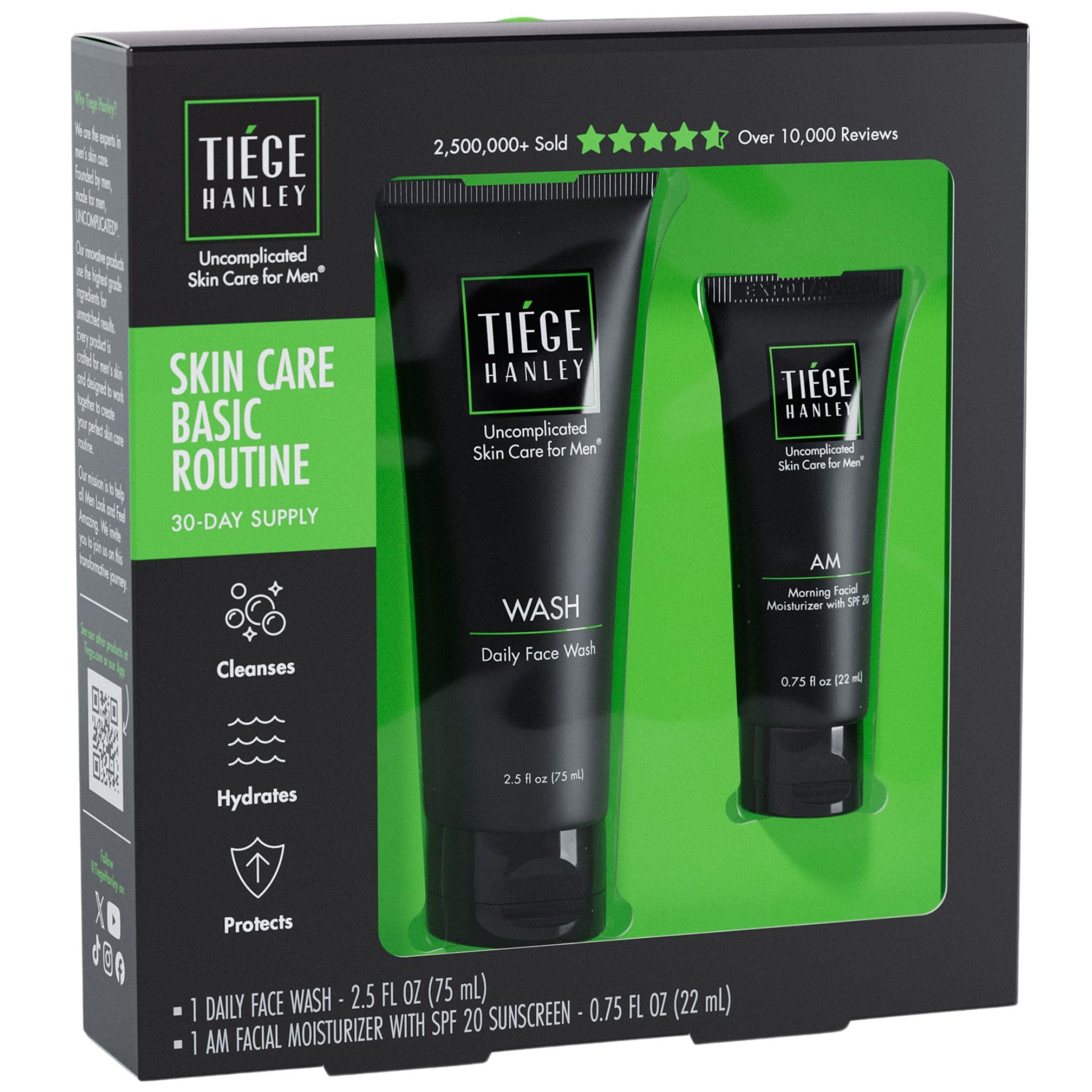Tiege Hanley basic skincare set face wash close-up, refreshing daily cleanse