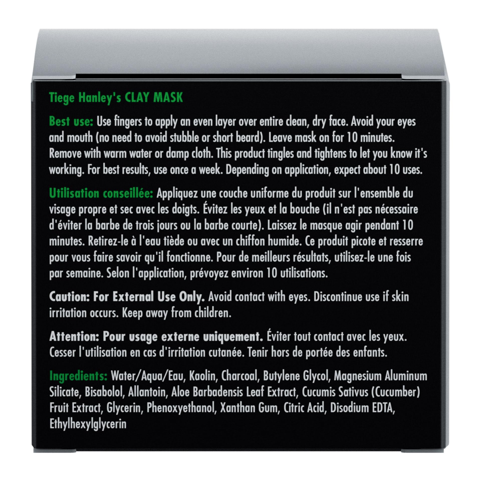Tiege Hanley detoxifying clay mask close-up illustrating oil absorption
