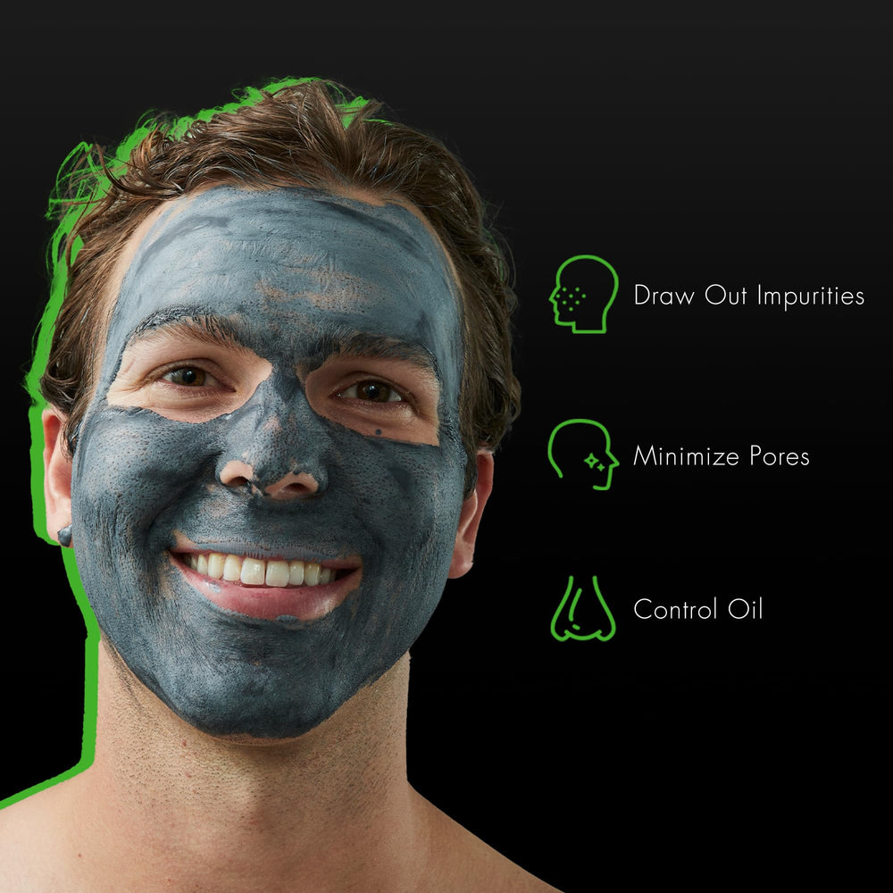 Tiege Hanley detoxifying clay mask on dry skin for balance