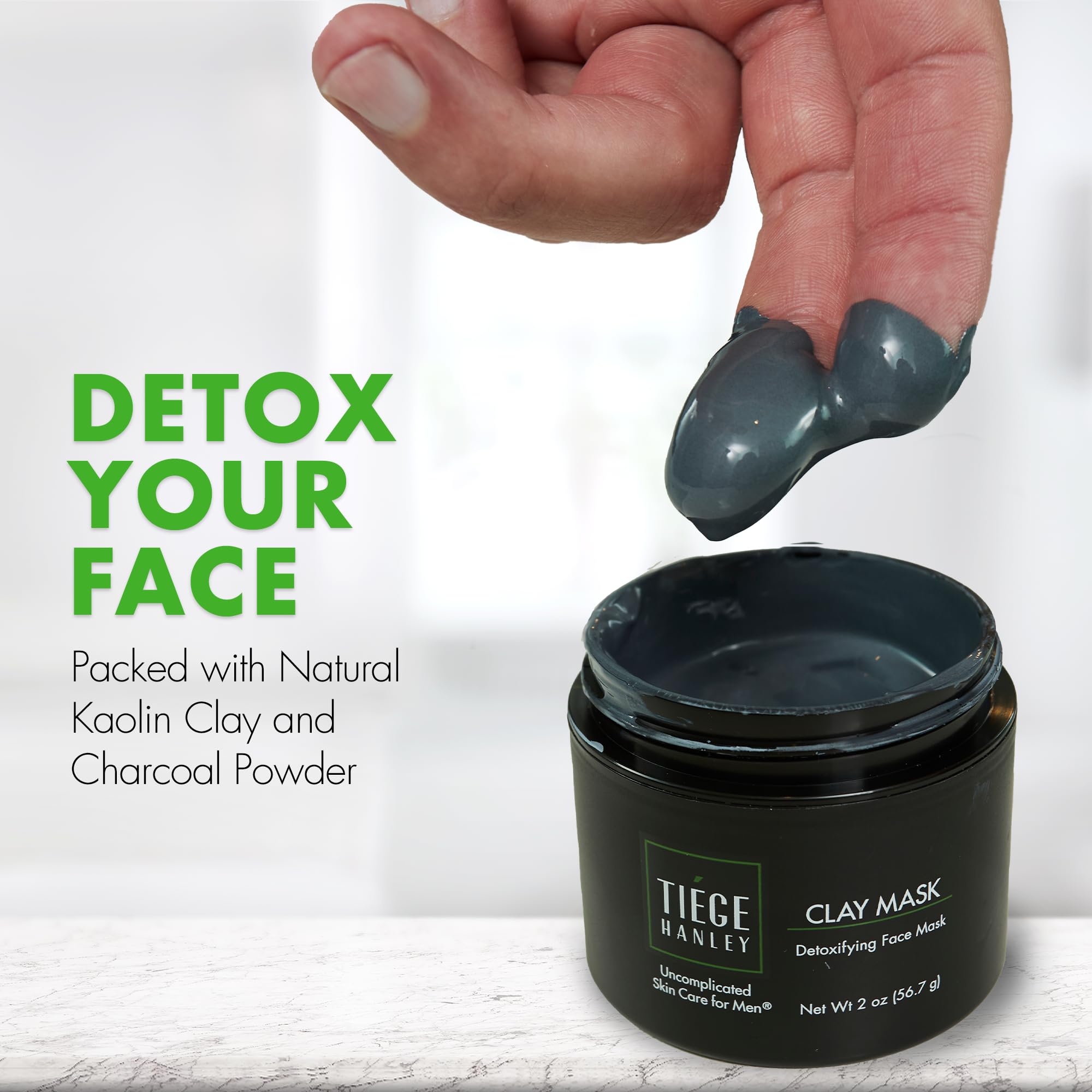 Tiege Hanley detoxifying clay mask soothing aloe on skin