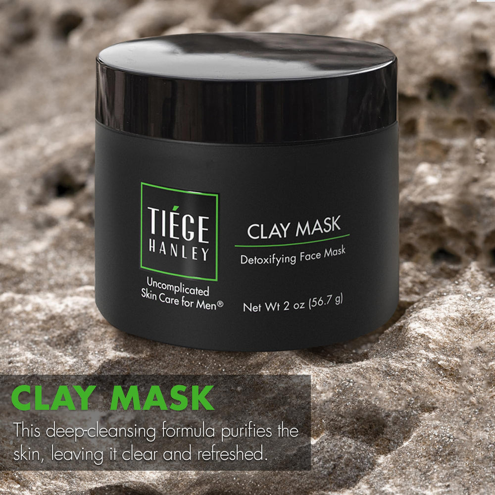Tiege Hanley detoxifying clay mask texture application in use