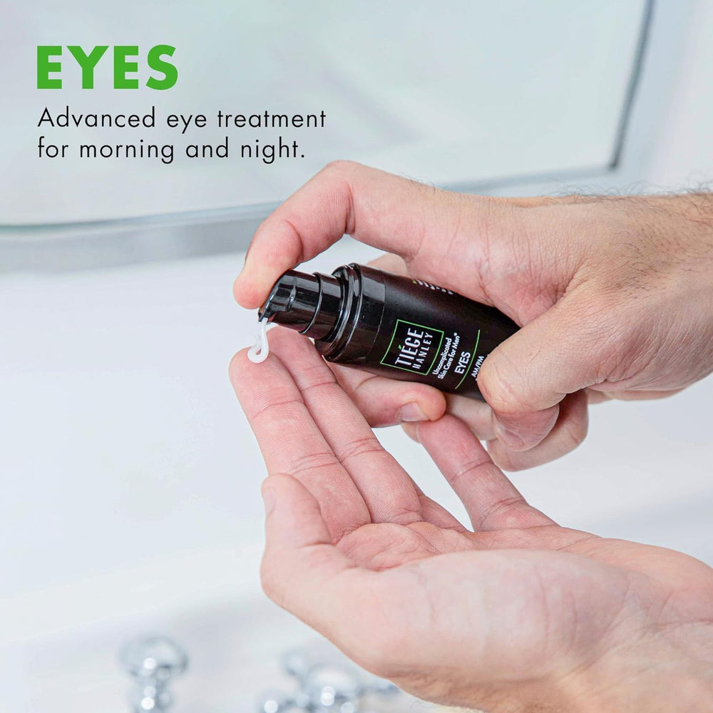 Tiege Hanley EYES eye cream closeup showing smooth texture for easy application.