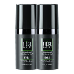 Tiege Hanley EYES eye cream tube packaging for quick daily care.