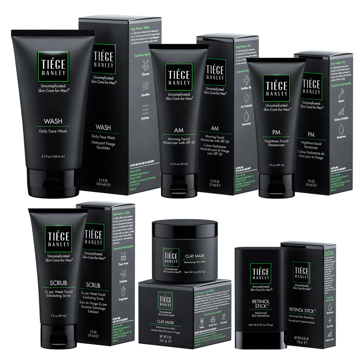 Tiege Hanley face wash 5.5 oz purifies and balances skin for daily use.