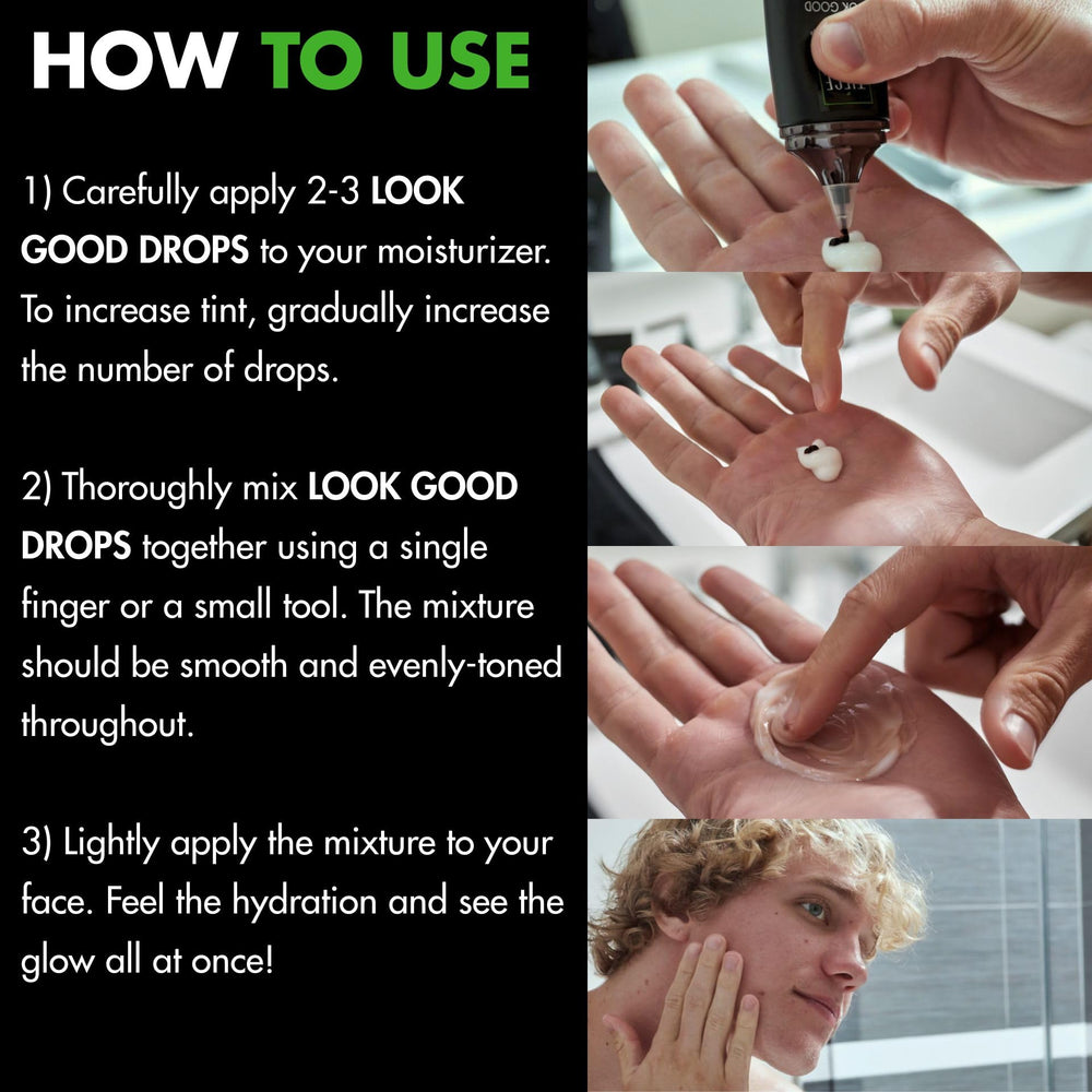 Buildable tint with Look Good Drops adds warmth without heaviness or streaks.