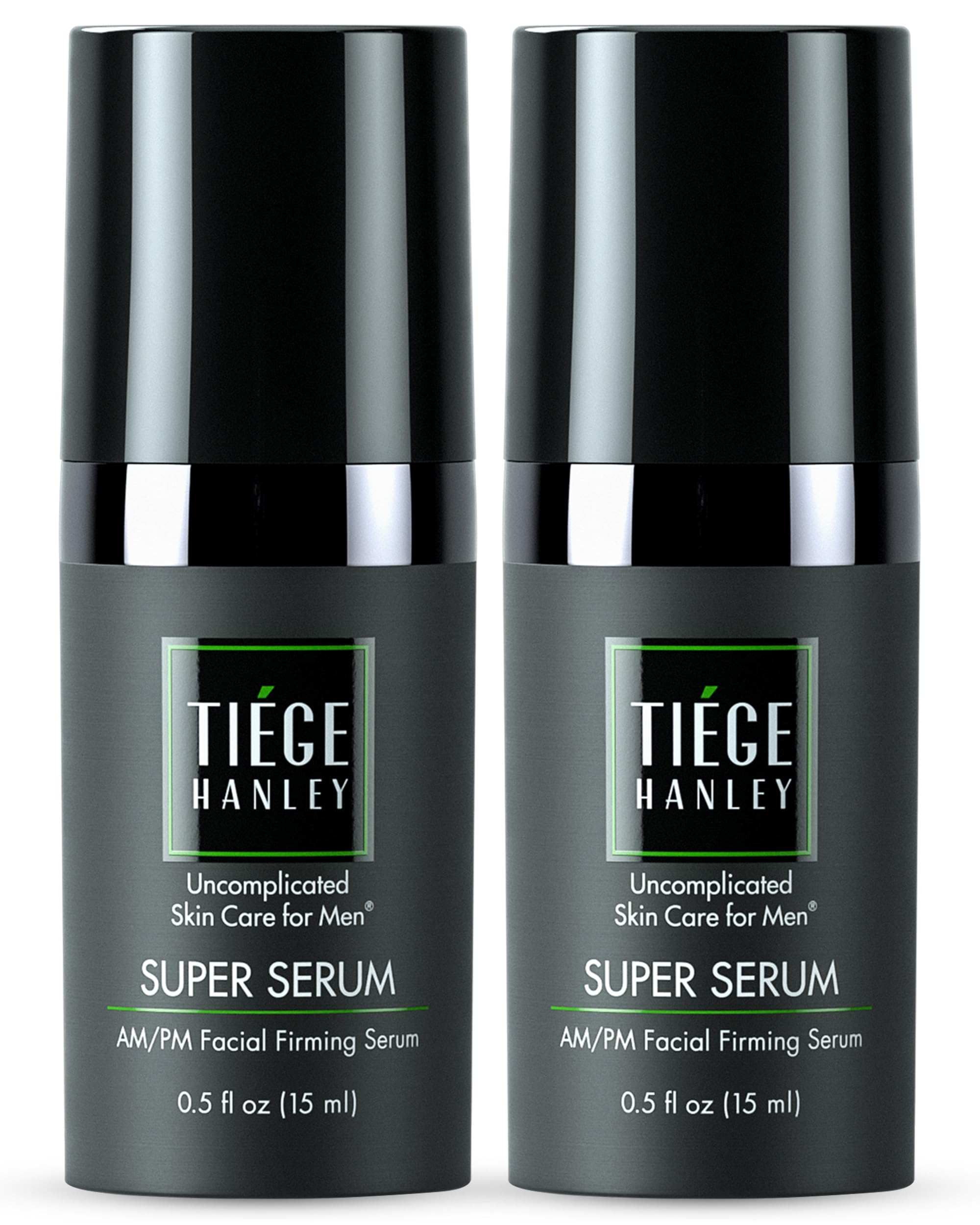 Tiege Hanley Super Serum bottle close-up showing quick absorption and hydration.