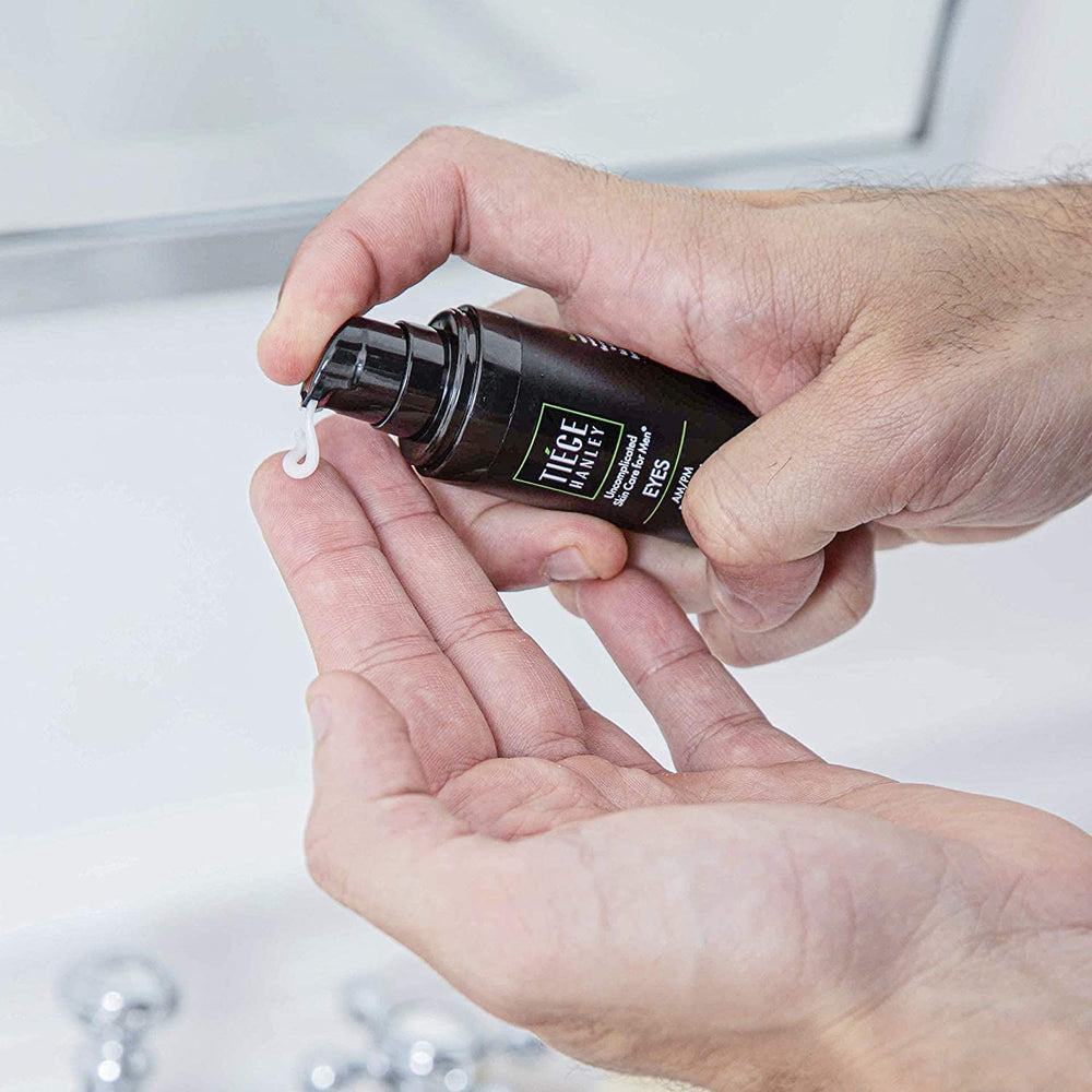 Tiege Hanley Super Serum bottle highlighting firming ingredients