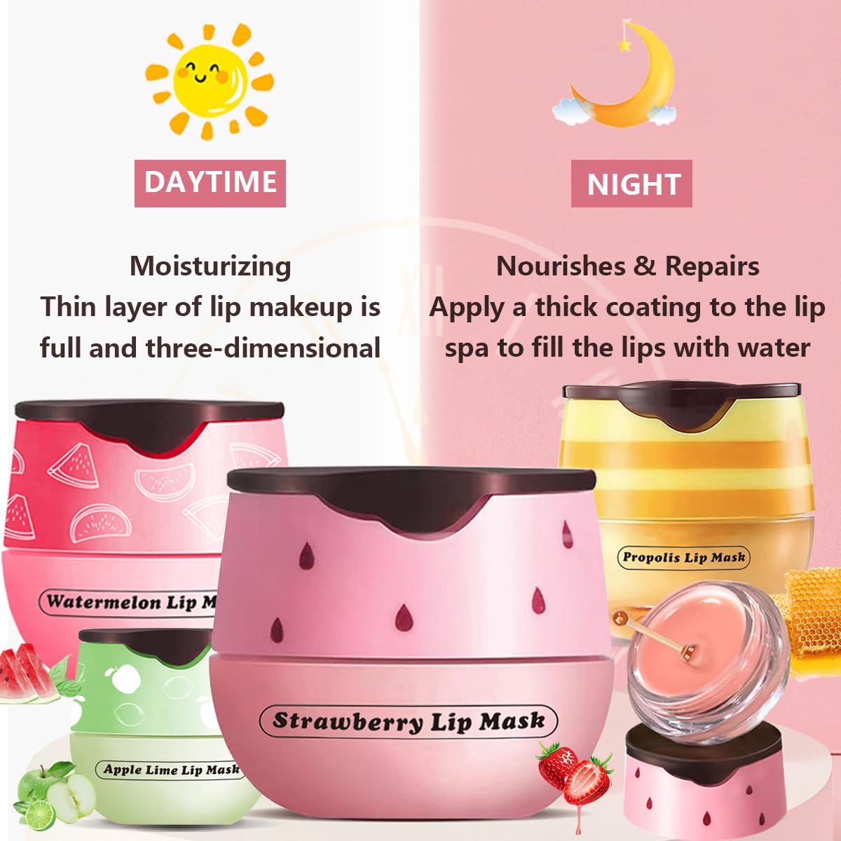 Tiejdhr Lip Mask jar closeup shows rich texture for nightly care.