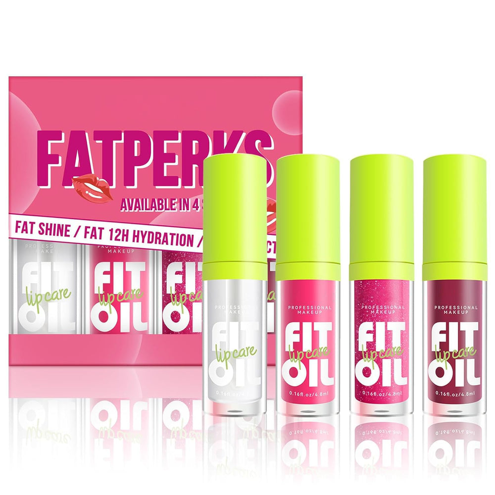 Tiejdhr lip oil four colors application demonstrates even coverage and radiant shine.