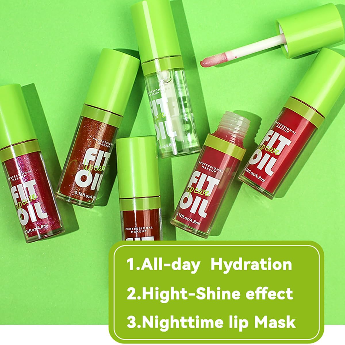 Tiejdhr lip oil giant brush head enables smooth, precise lip coverage.