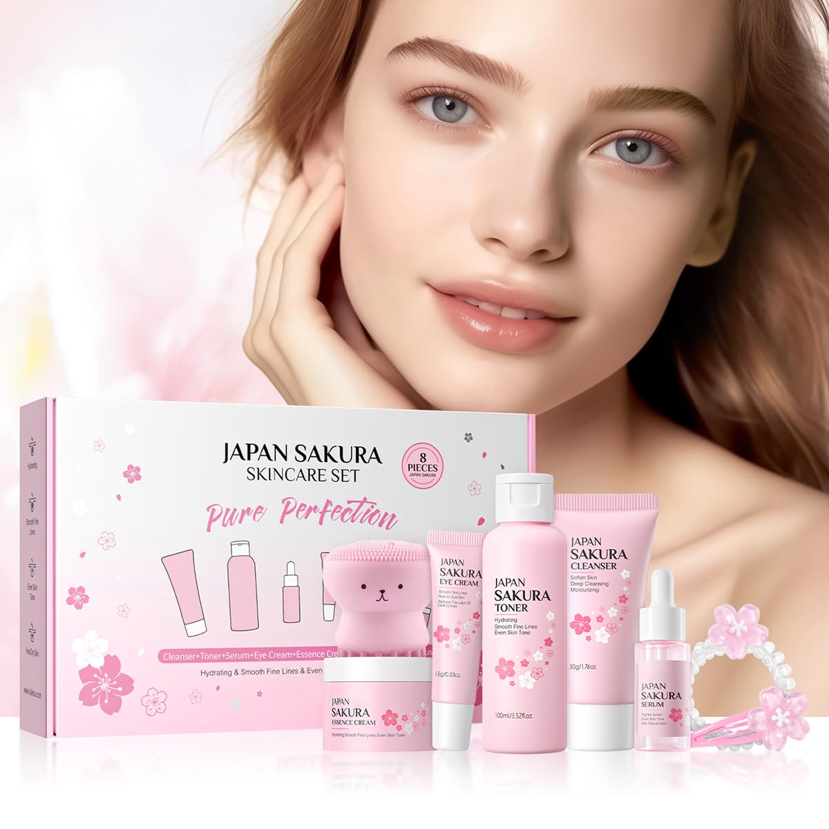 Tiejdhr Sakura Skincare Cleanser 50g for gentle cleansing and hydration.