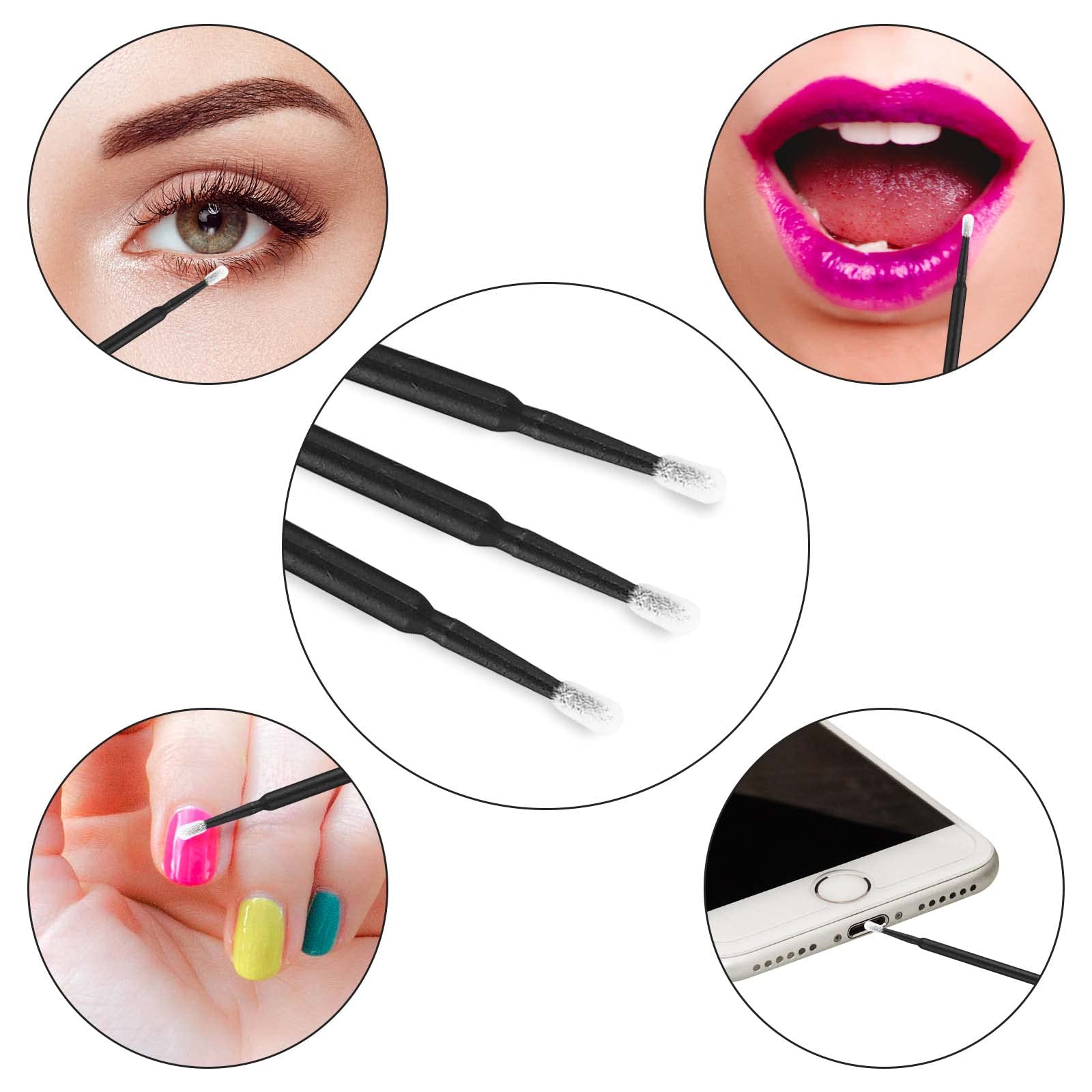 Tifanso micro swabs suitable for nail art and makeup application.