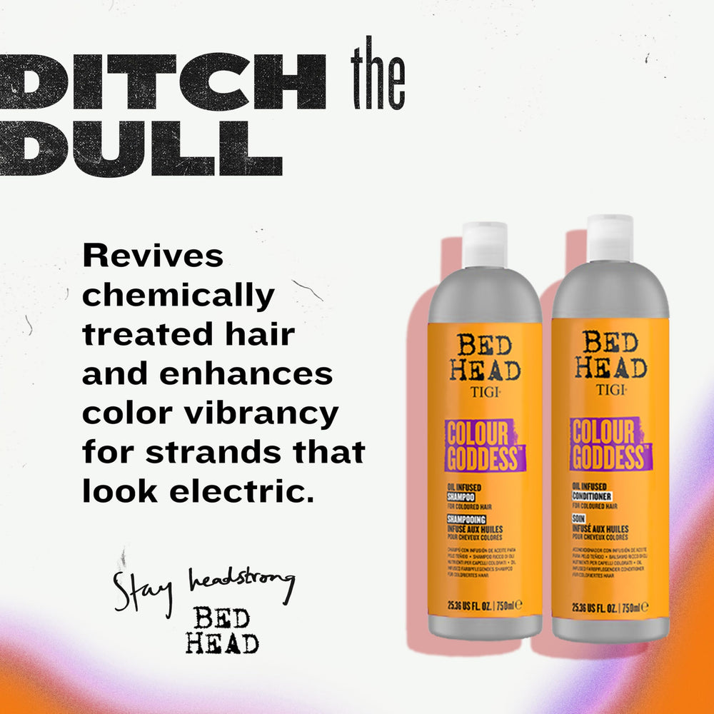 Shampoo pour demonstrates creamy texture for gentle cleansing with TIGI Colour Goddess.
