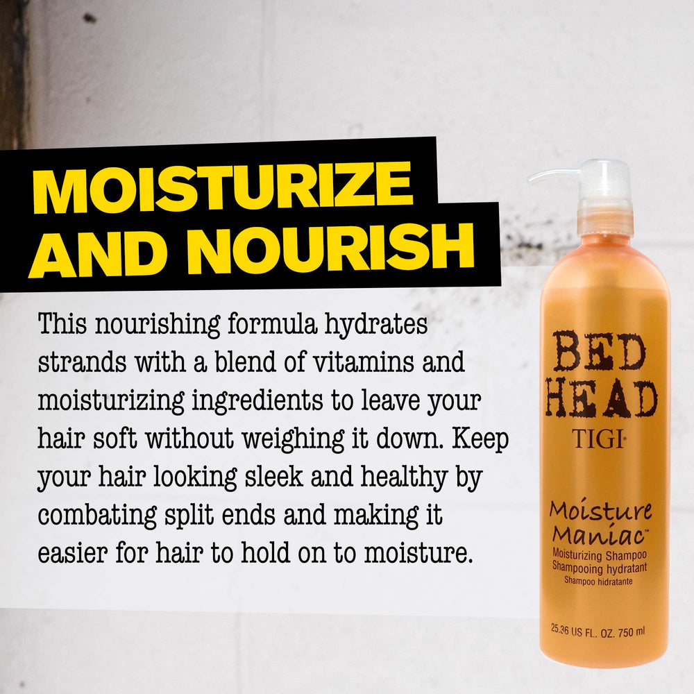 TIGI Bed Head Moisture Maniac supports all hair types with balanced moisture.