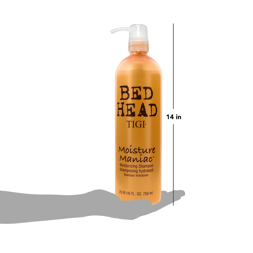 TIGI Bed Head Moisture Maniac delivers soft, weightless hair after use.