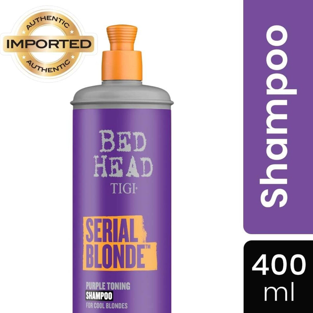 Bottle on vanity emphasizing sulfate-free formula for blonde maintenance