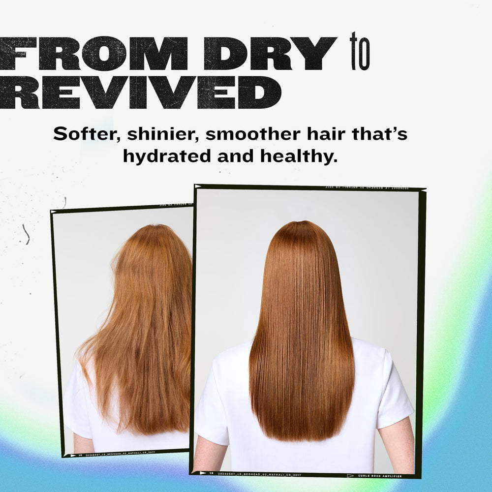 TIGI Bed Head Recovery dyed-safe formula shown on bottle label.