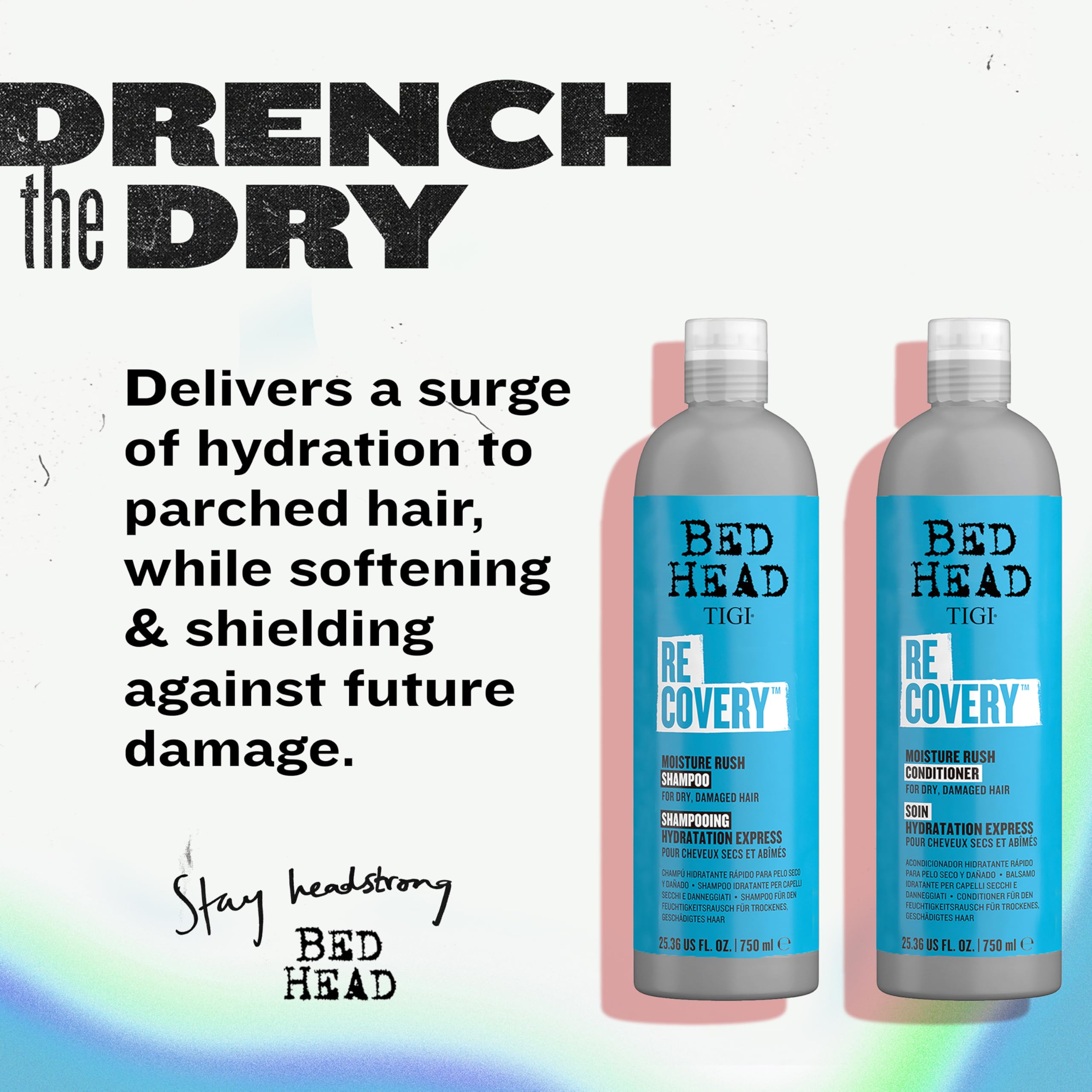 TIGI Bed Head Recovery set packshot highlighting the duo for professional repair.