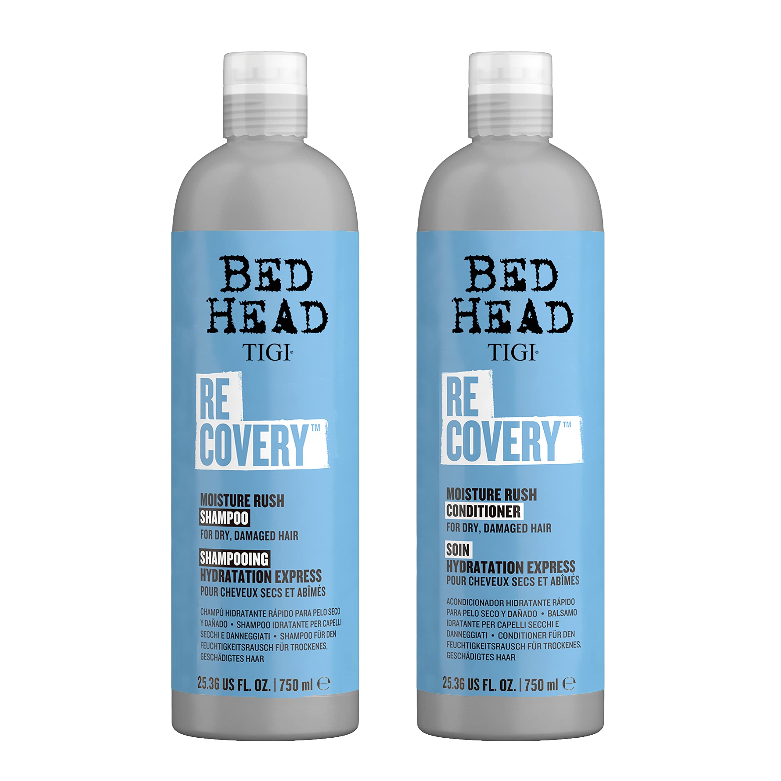 TIGI Bed Head Recovery Shampoo bottle delivering deep moisture for dry hair.