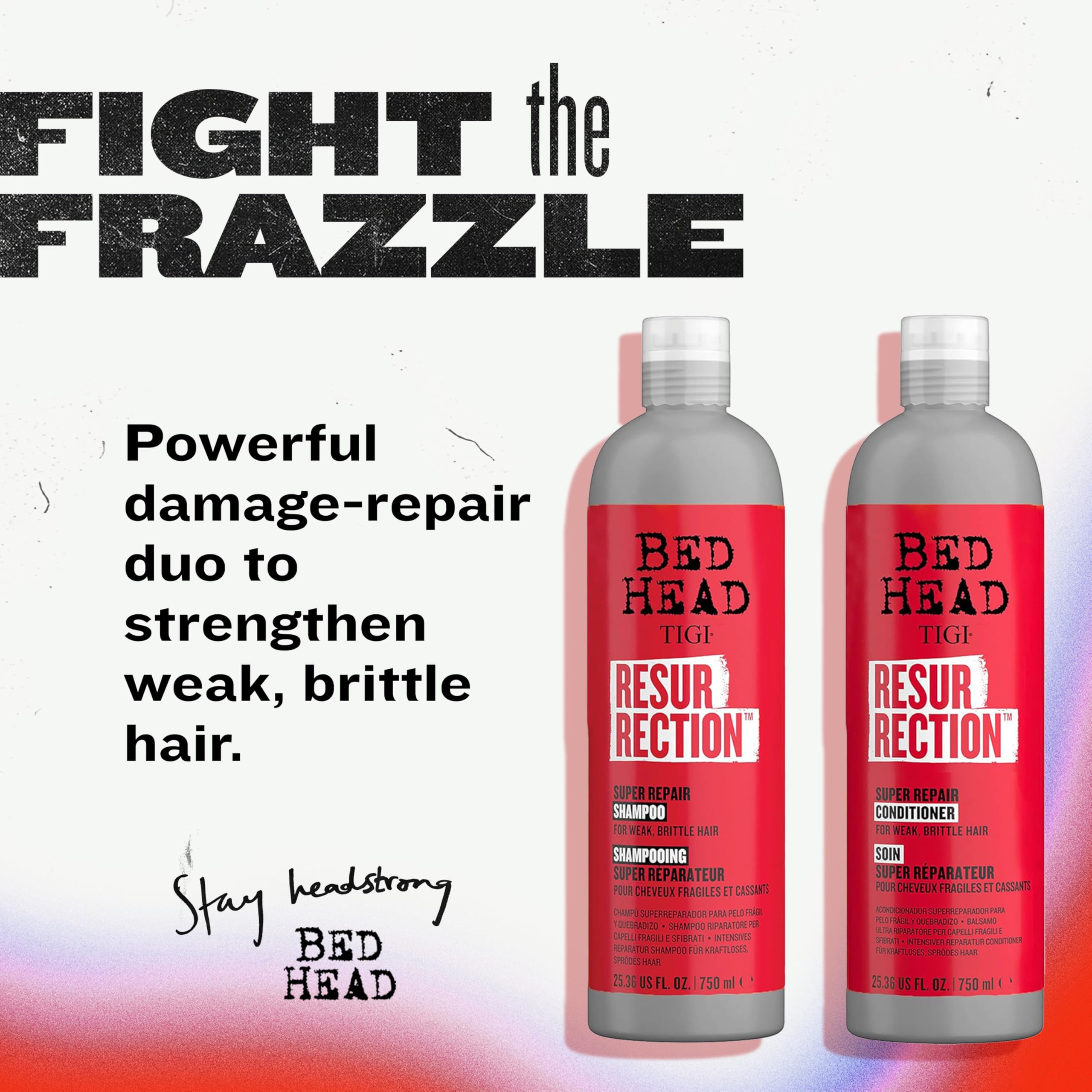 TIGI Bed Head Resurrection conditioner bottle pour signaling deep moisture