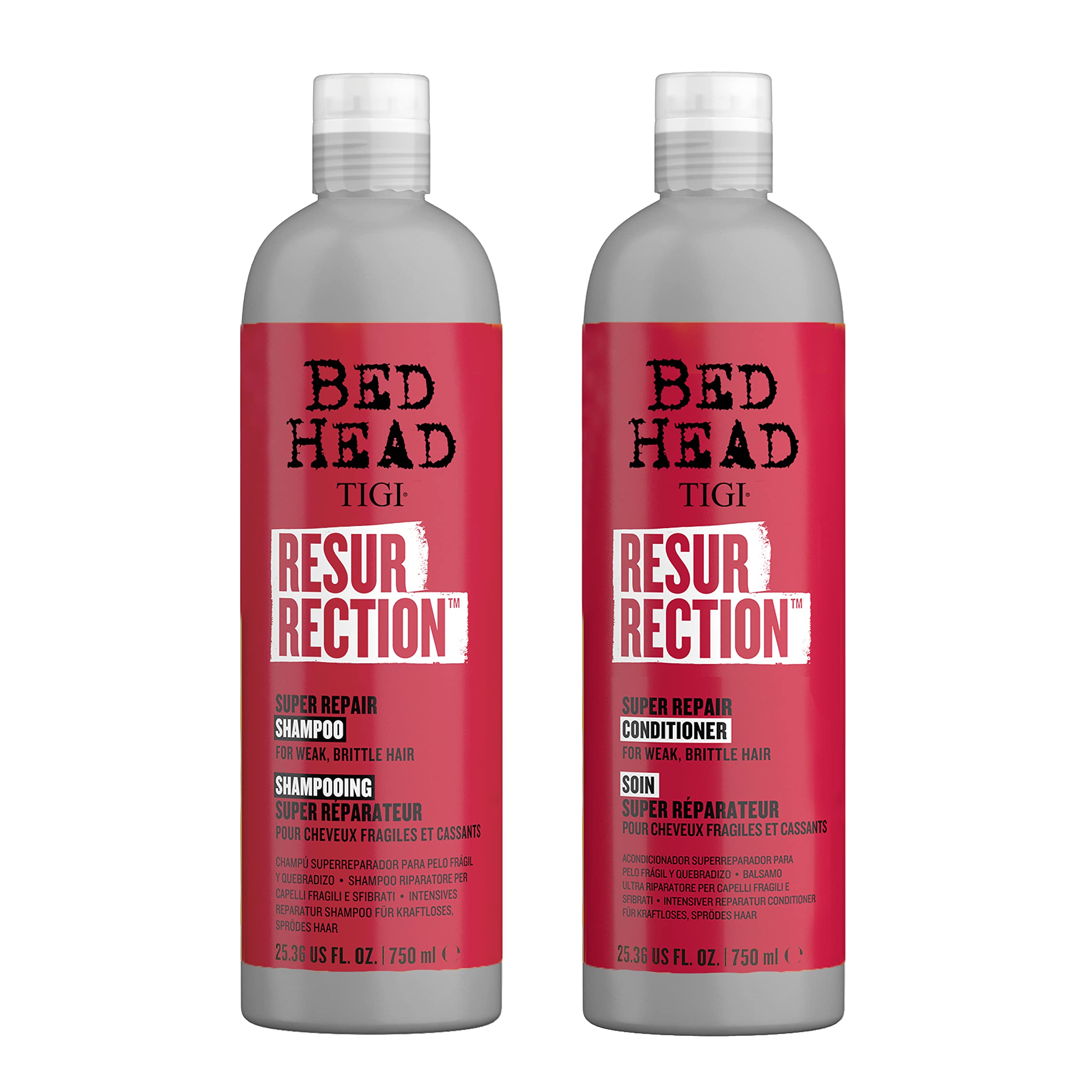 TIGI Bed Head Resurrection shampoo bottle pour for revived, hydrated hair