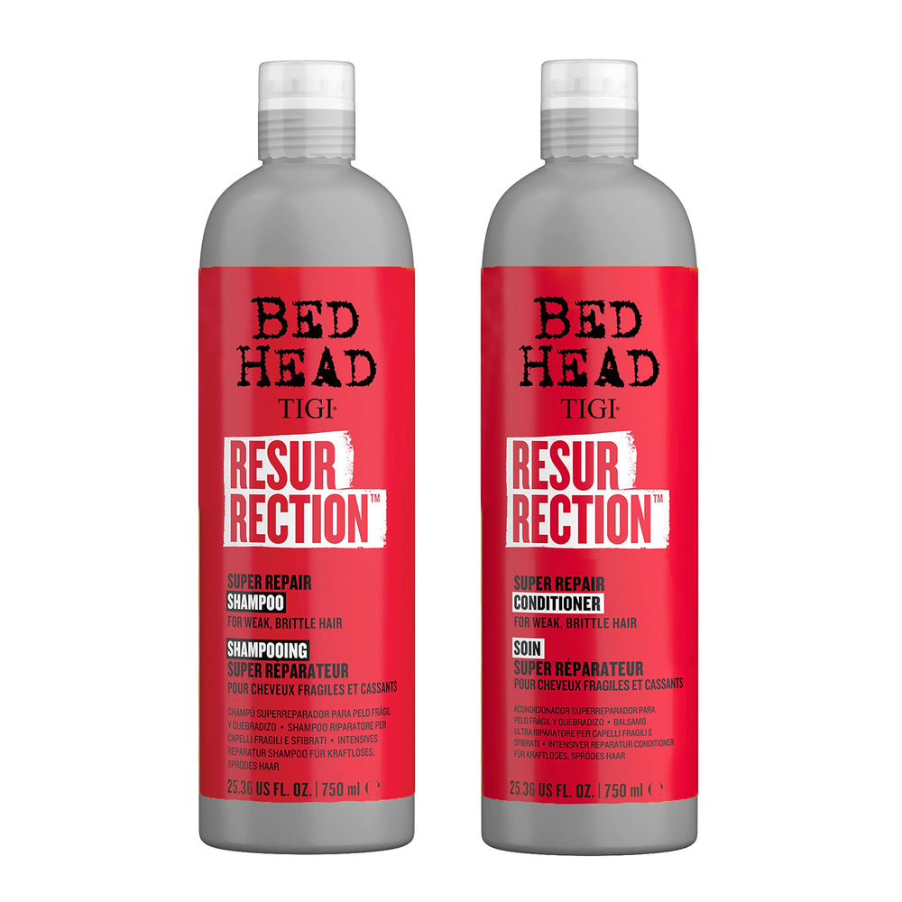 TIGI Bed Head Resurrection shampoo bottle pour for revived, hydrated hair