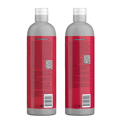 TIGI Bed Head Resurrection shampoo label close-up highlighting repair ingredients