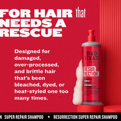 TIGI Bed Head Resurrection Shampoo pump dispenser close-up for easy daily use