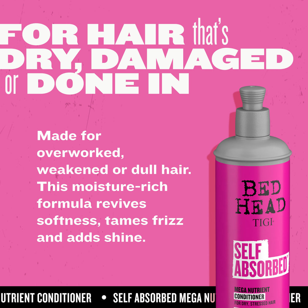 TIGI Bed Head Self Absorbed conditioner bottle pour smooths flyaways
