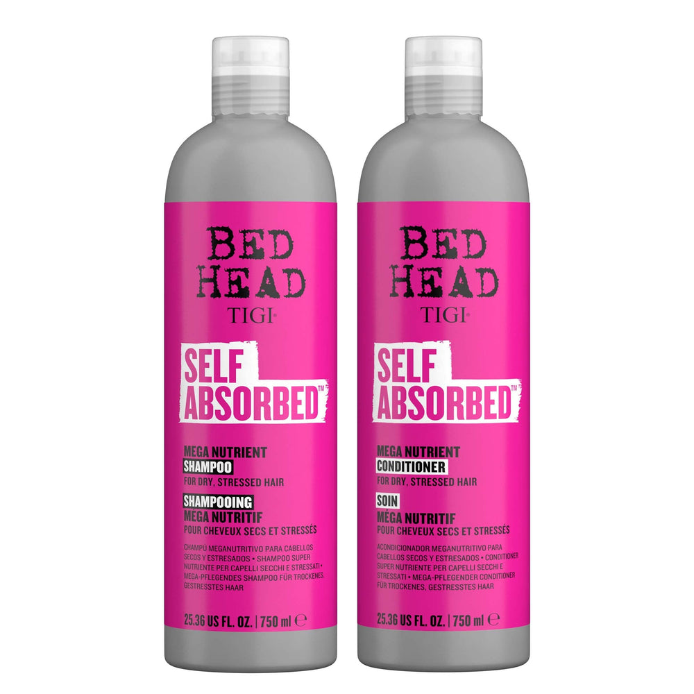 TIGI Bed Head Self Absorbed shampoo bottle pour delivering deep hydration
