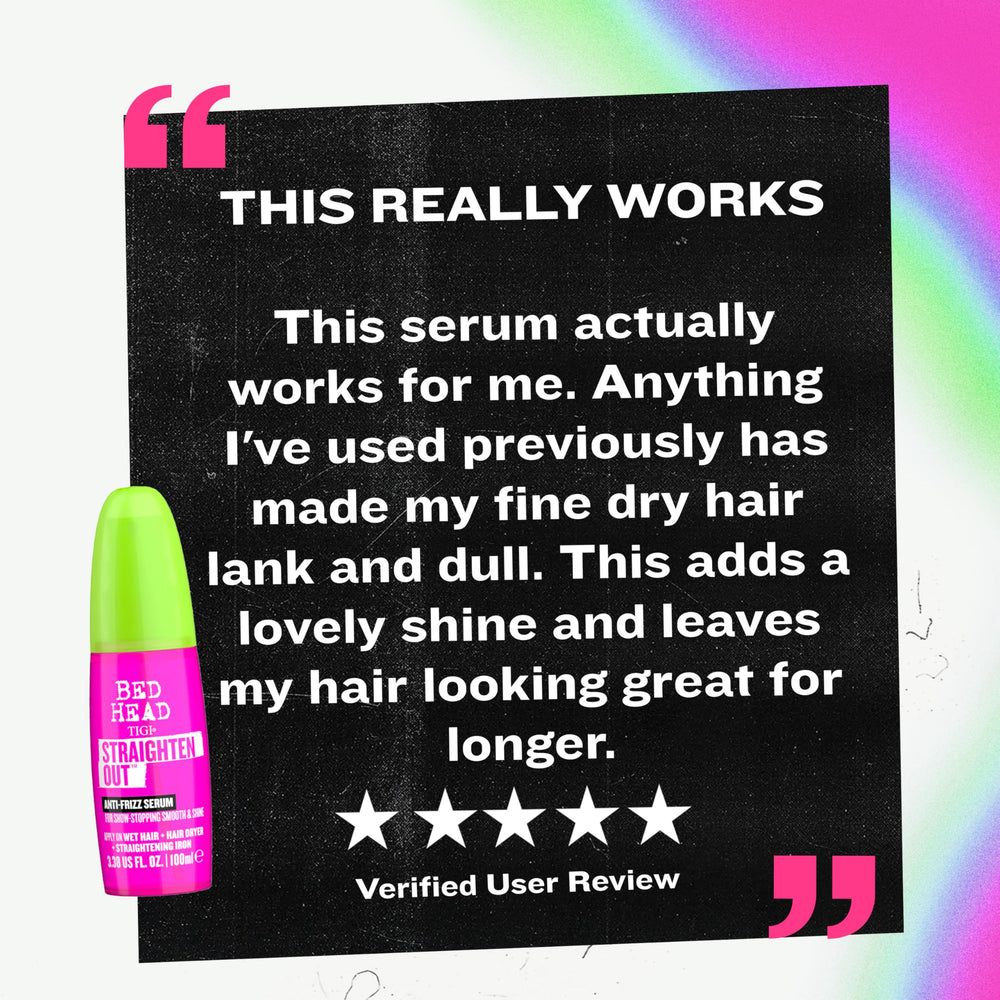 TIGI Bed Head Straighten Out helps protect against humidity to keep frizz at bay.