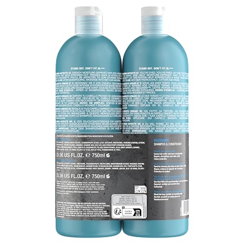 TIGI Bed Head Tween Recovery shampoo close-up label highlights nourishing ingredients