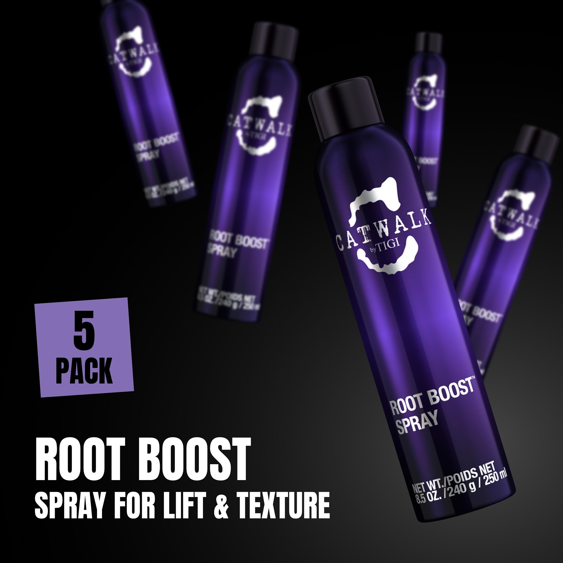 TIGI Catwalk Root Boost Spray Foam dispense demonstrates easy root lift and lasting texture.