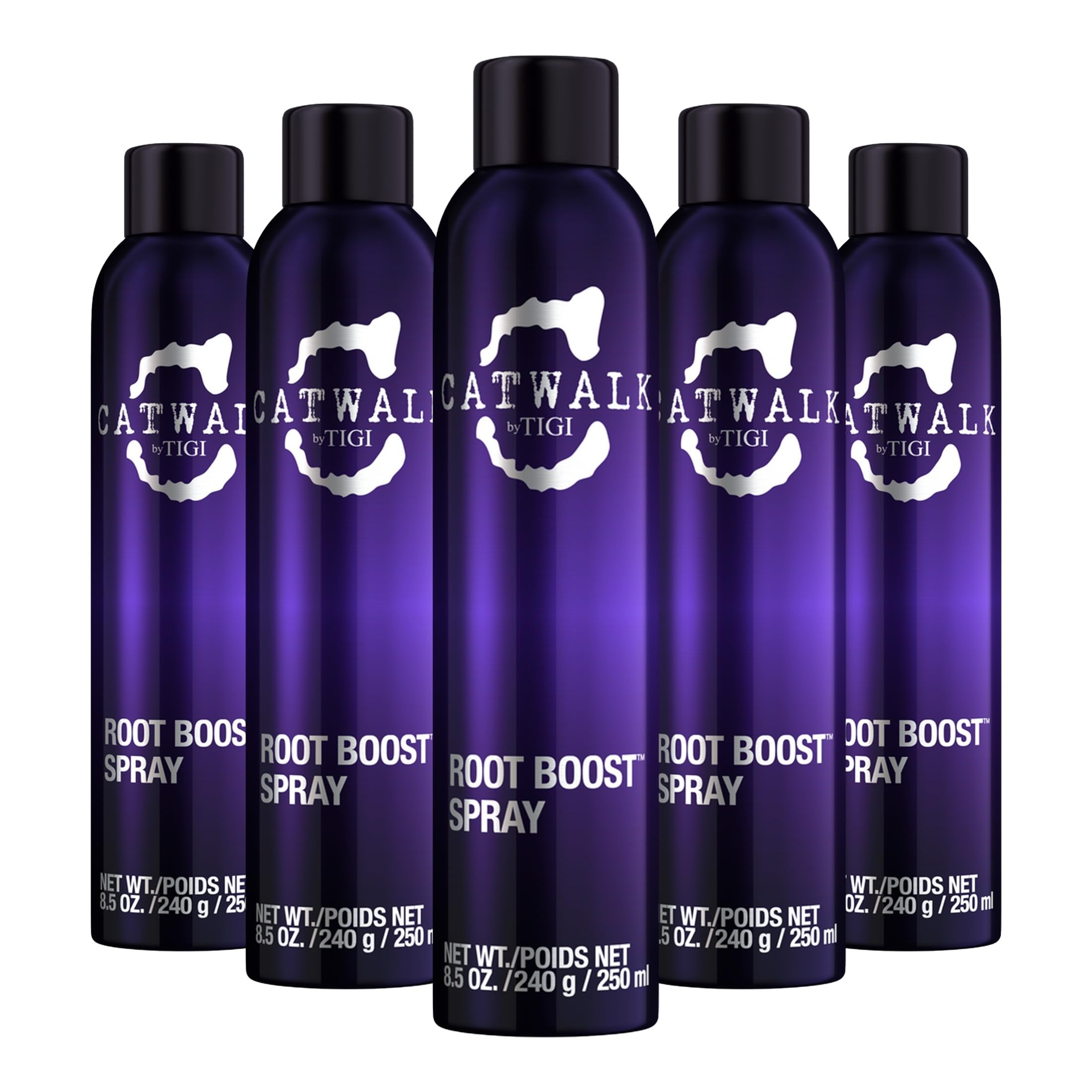 TIGI Catwalk Root Boost Spray Foam bottle delivers salon-ready lift for all hair types.