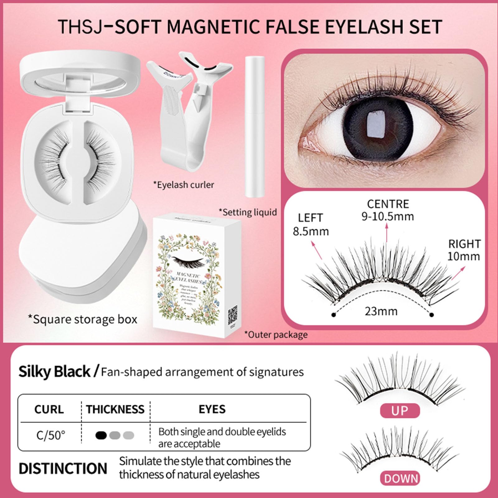 Tiliraiy applicator shown delivering precise, easy placement of magnetic lashes.
