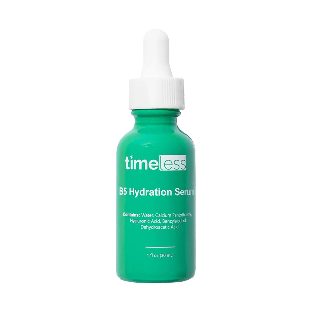 Timeless Skin Care Vitamin B5 Serum bottle delivering lightweight hydration for oily skin