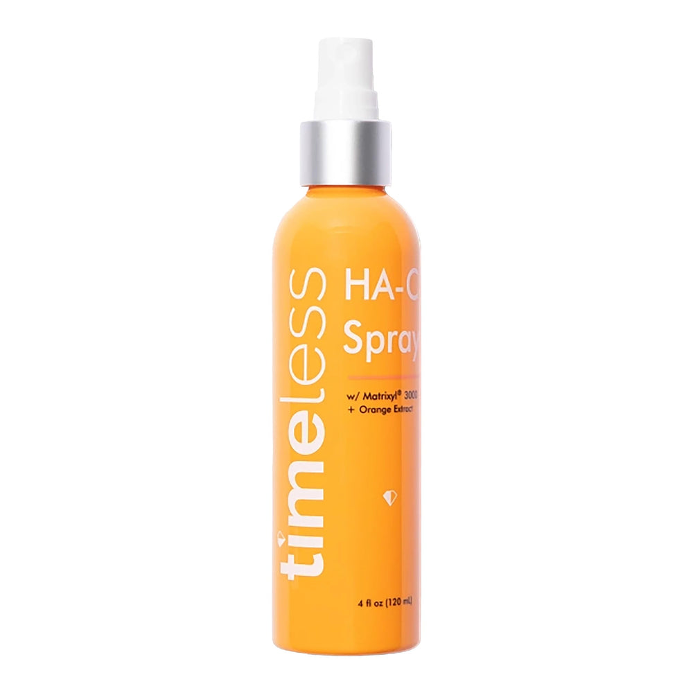 Timeless Skin Care HA Matrixyl 3000 orange spray bottle for daily hydrating mist
