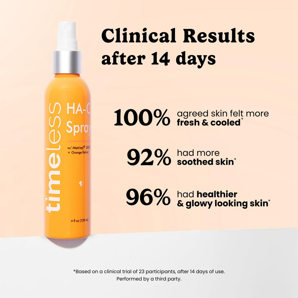Timeless Skin Care hyaluronic acid face spray hydrates and refreshes the skin