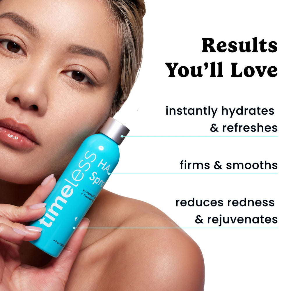 Timeless Skin Care Hyaluronic Acid face spray for lightweight hydration
