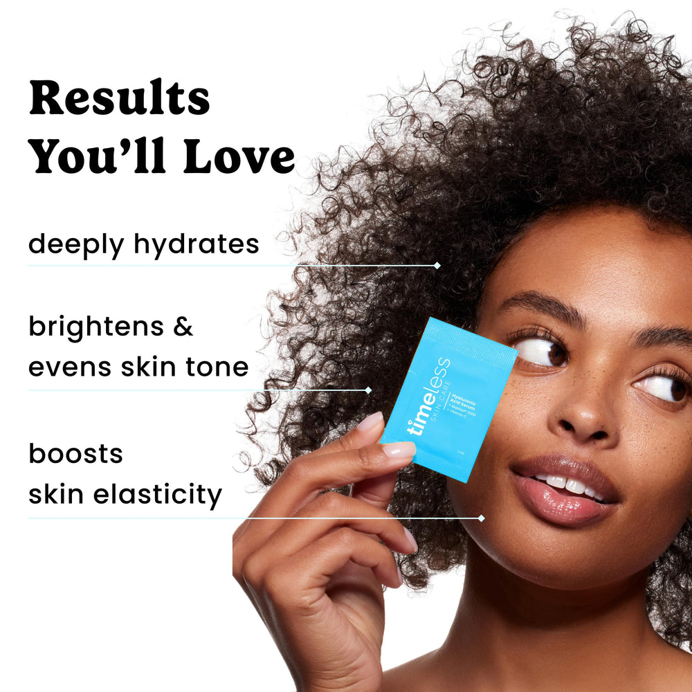 Timeless Matrixyl 3000 serum demonstrates collagen support for firmer-looking skin.