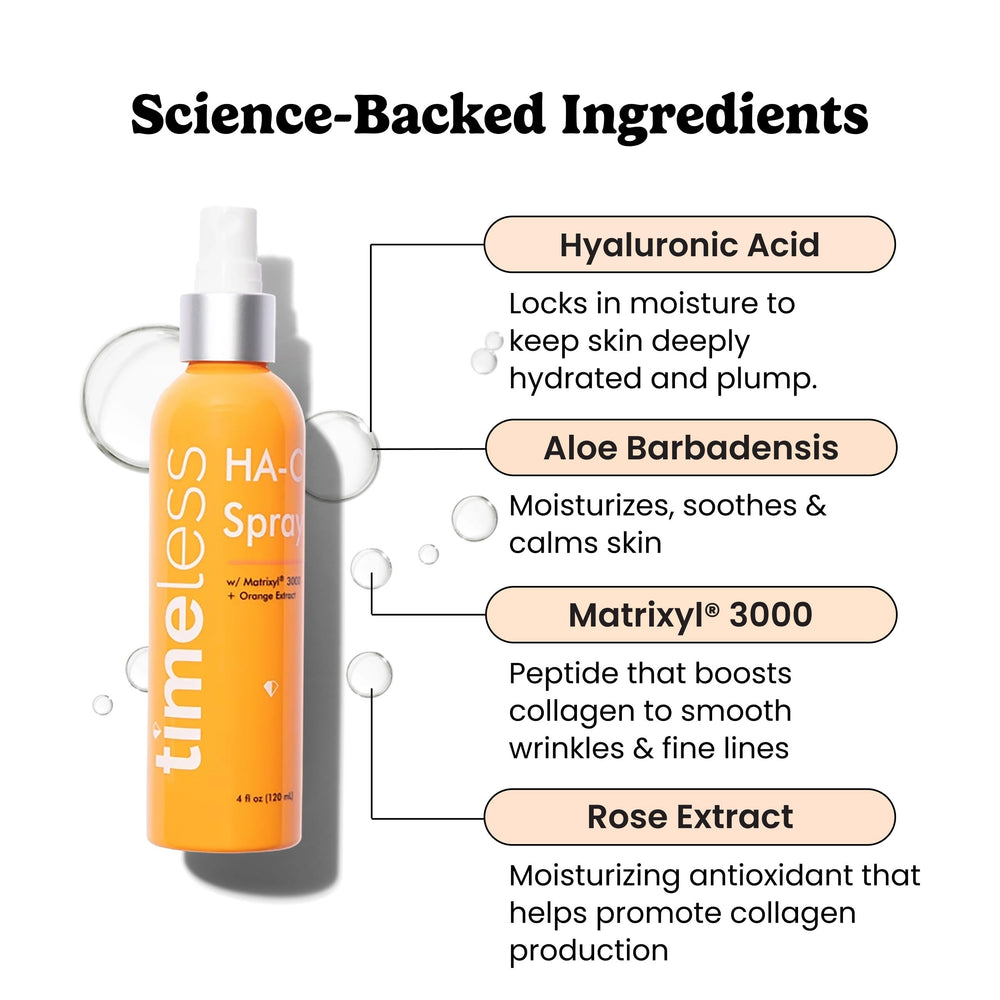Timeless Skin Care orange-infused spray helps irritated and acne-prone skin feel soothed