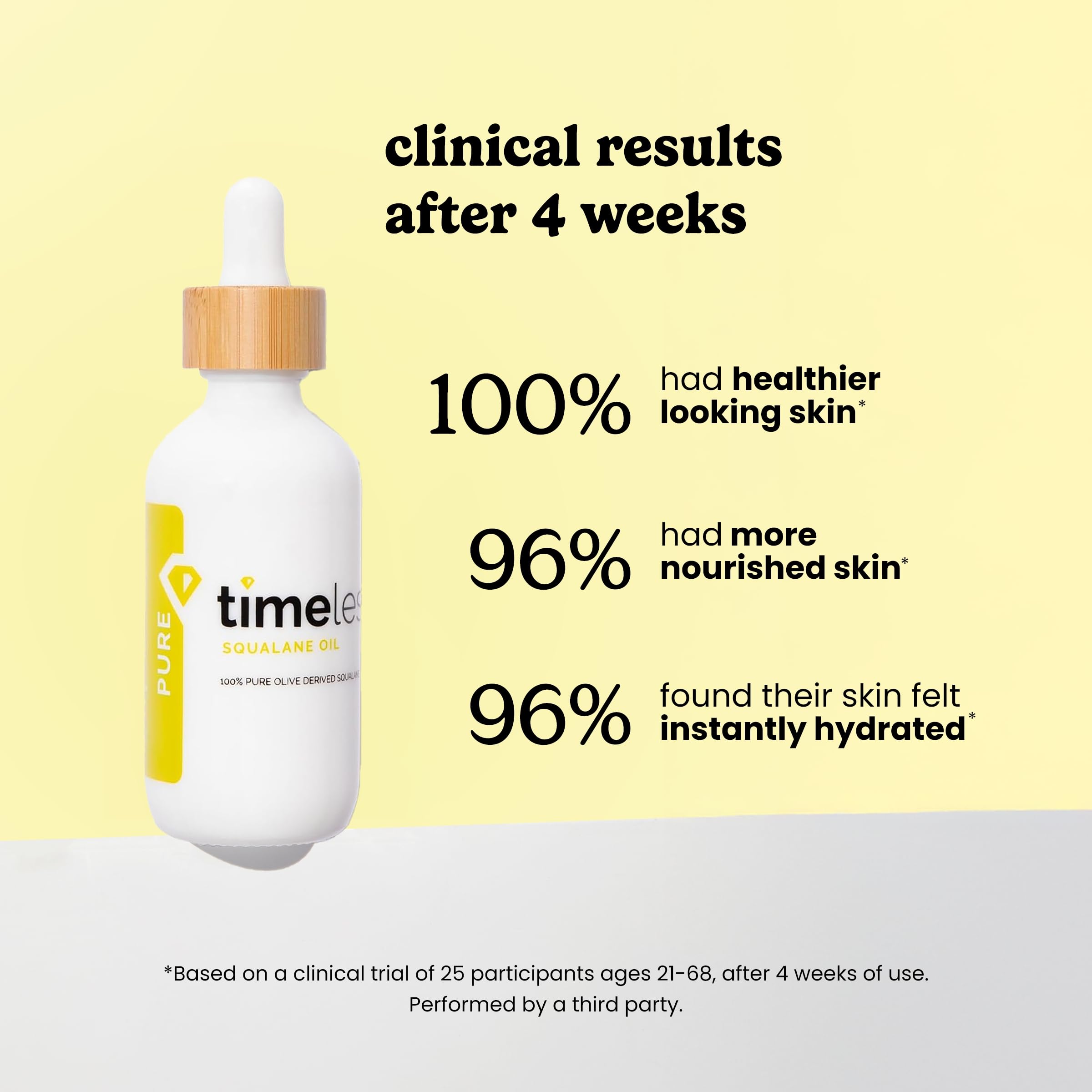 Timeless Skin Care Squalane Oil fragrance-free label shows pure plant-based formula.