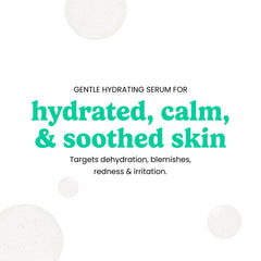 Timeless Skin Care Vitamin B5 Serum hyaluronic acid graphic highlights moisture for a hydrated look.