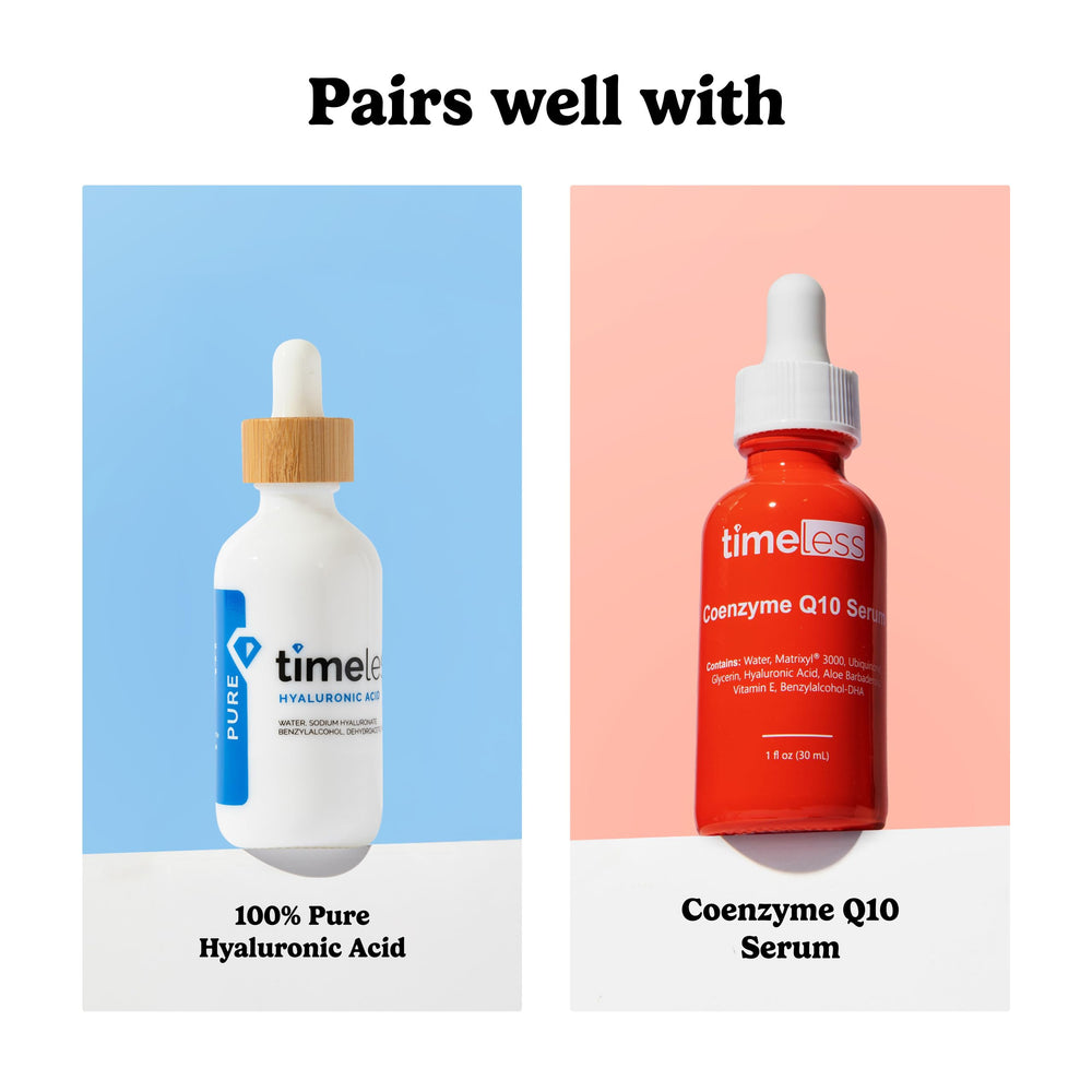 Pump dispensing Timeless Skin Care serum for daily use.