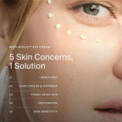 Timeline eye cream texture on skin shows fast absorption.