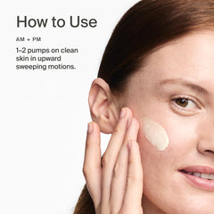 Cream being applied from Timeline Mito-Biotic travel-size jar for quick absorption.