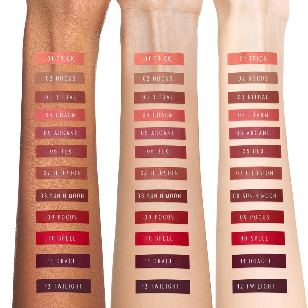 TIMEPHORIA Eternal Lip Matte packaging with Warm Red shade shown.