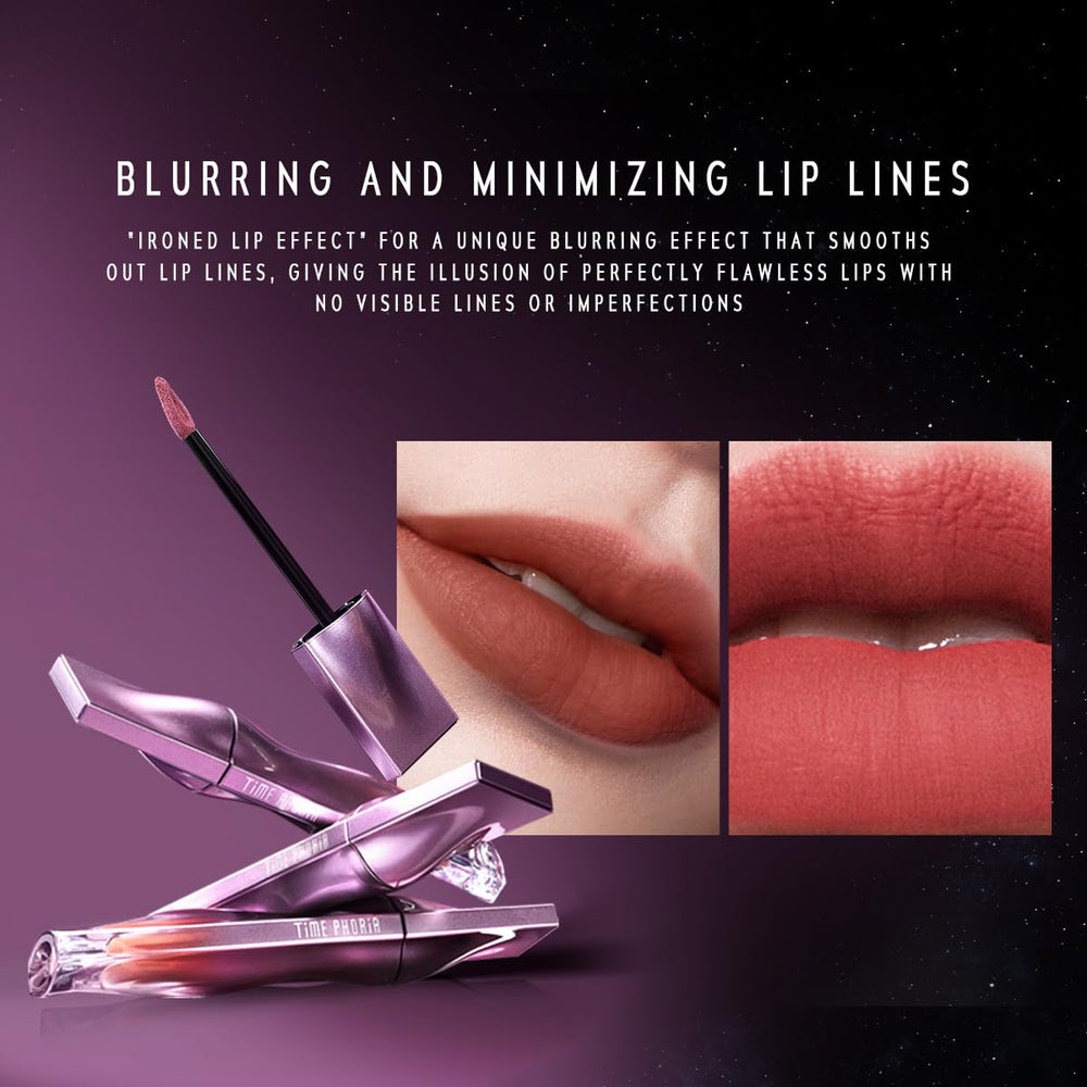 TIMEPHORIA Nebula Velvet Lip Cream transfer-proof design reduces smudging after set
