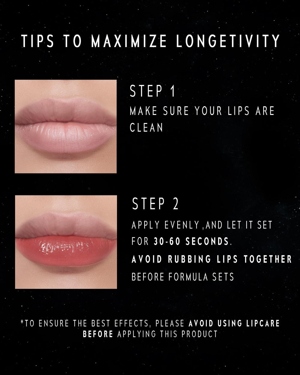 Timephoria Stellar Dust Lip Stain 004 Mauvion's precise applicator ensures even coverage.