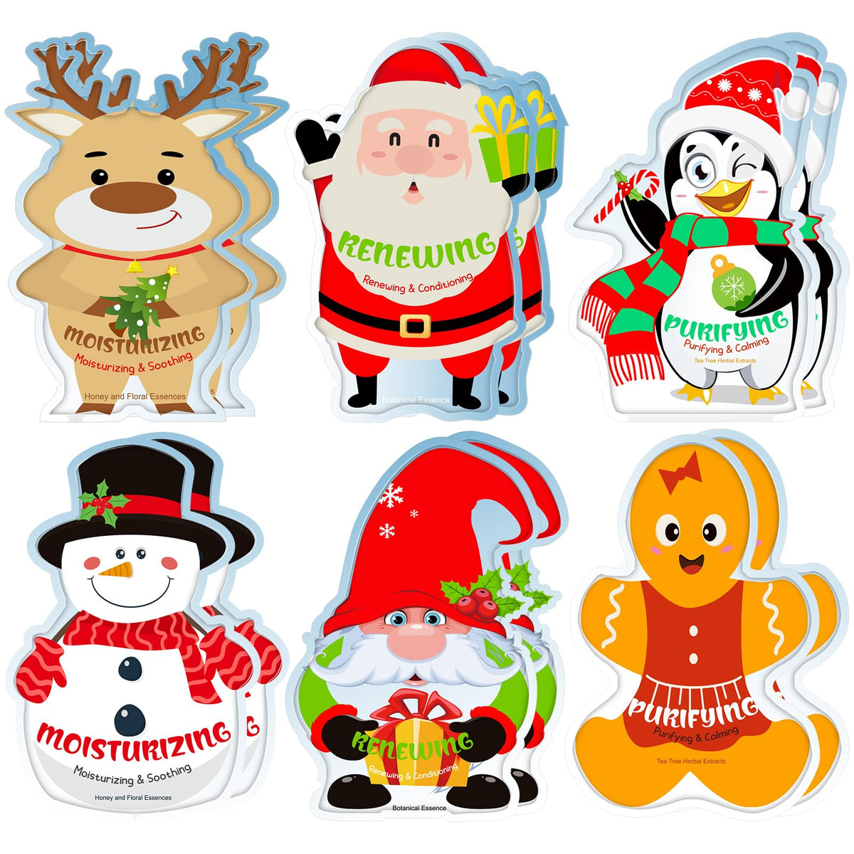 Timgle Christmas masks set front view, perfect for gifting and pampering during the holidays.